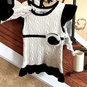 Mud Pie Children’s CableKnit  Shift Dress With Matching Hat 12-18 Months